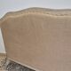 Louis XV style bench sofa in pink fabric and burlap
