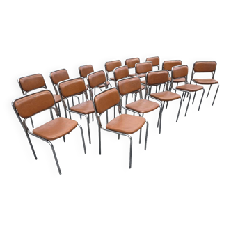 17 chrome metal bistro chairs from the 70s