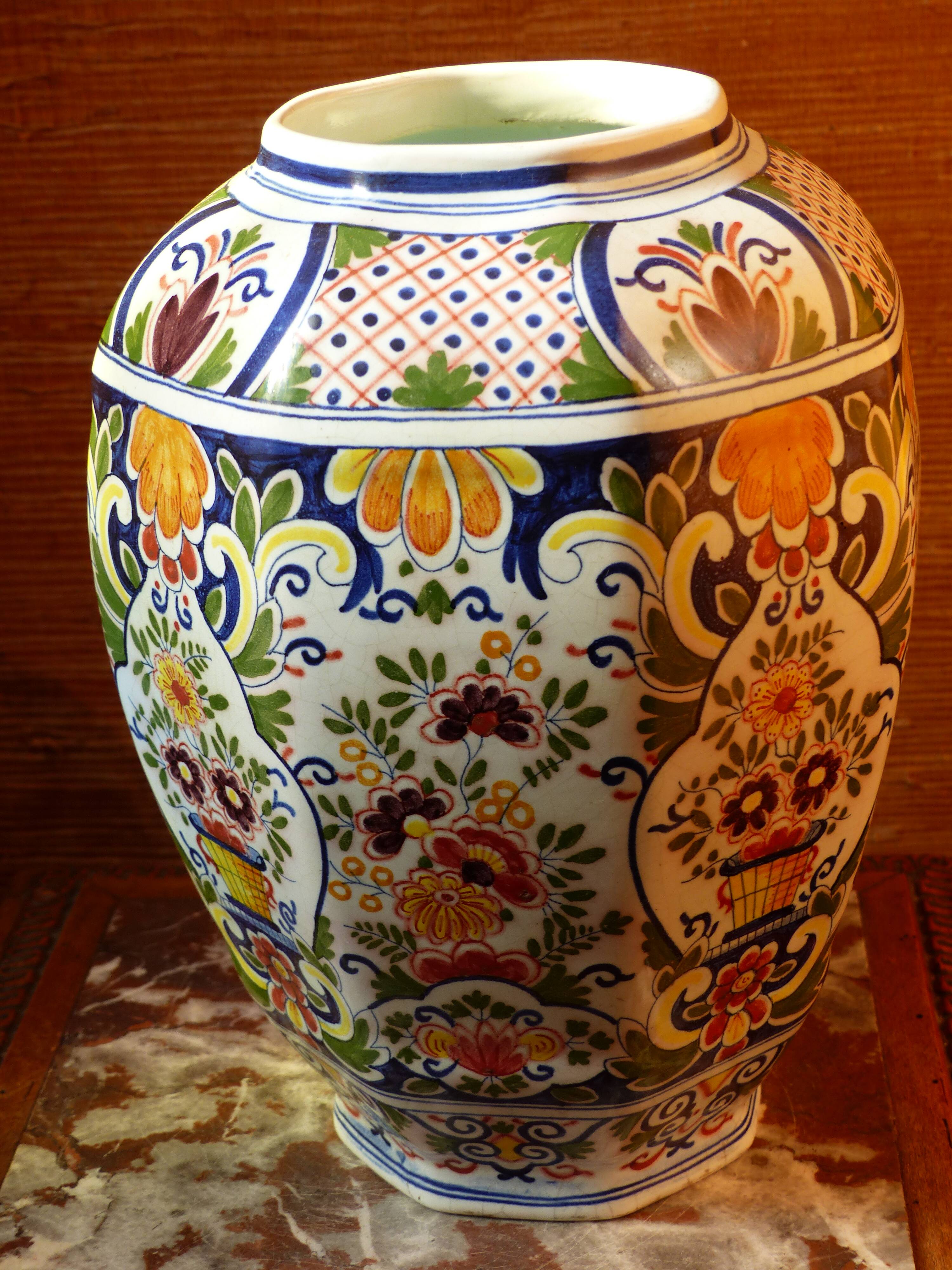 Hand-painted signed pot with lid