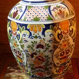 Hand-painted signed pot with lid