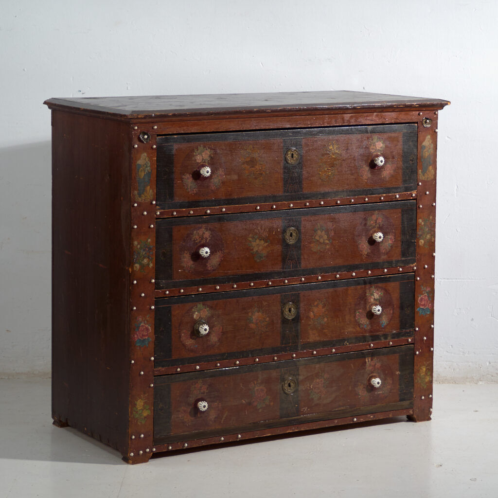 Commode populaire ancienne peinte – Autriche, vers 1900