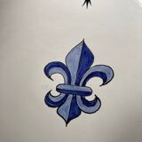 Compotier en faïence fleur de lys signé Henriot