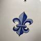 Fleur-de-lis earthenware fruit bowl signed Henriot