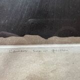 Engraving titled "Love on a Fish" by T. Ogaki