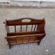 Porte-revues vintage en bois massif style rustique / retro