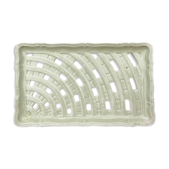 Small rectangular openwork ceramic top / flat sarreguemines earthenware