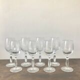 Set de 8 verres à pied : 4 verres à eau et 4 verres à vin, verre tourbillonnant