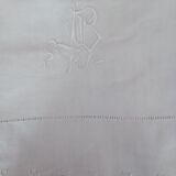 Sheet hand embroidered thread monogram A.B.