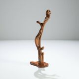 Handmade floorsculpture in burl wood