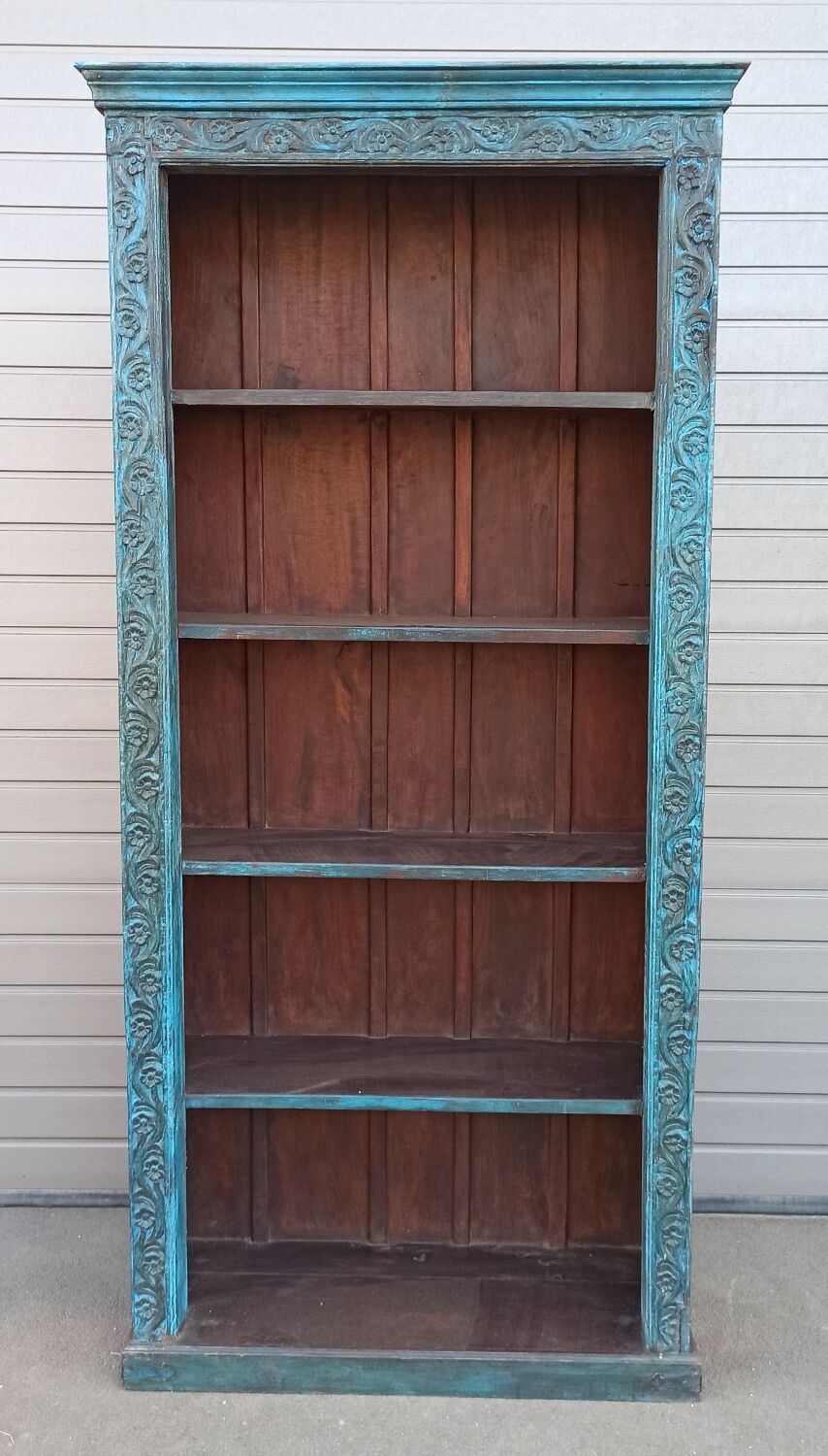 Very large old wooden bookcase