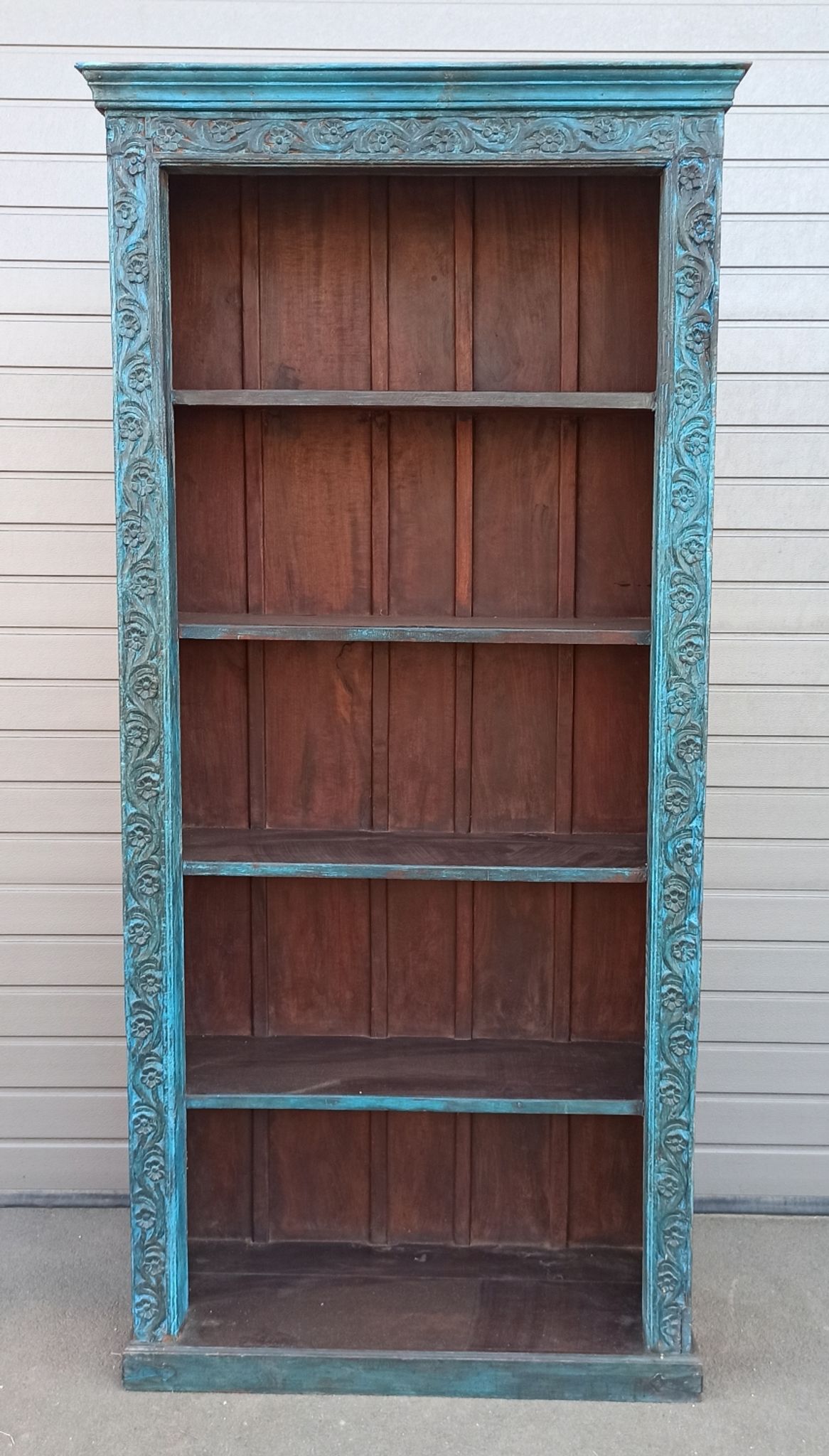 Very large old wooden bookcase