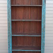Very large old wooden bookcase