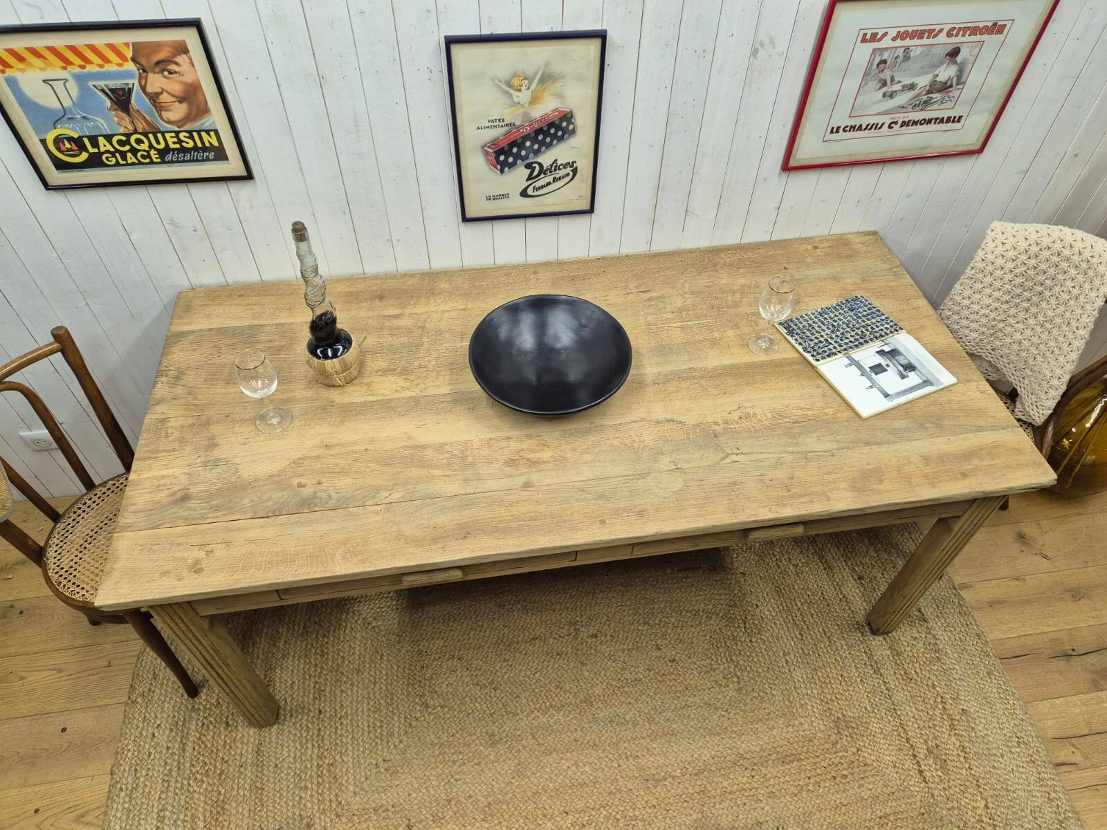 Solid oak farmhouse table