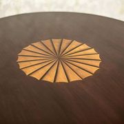 Table ronde avec chaises rembourrées, années 1950, ensemble de 5