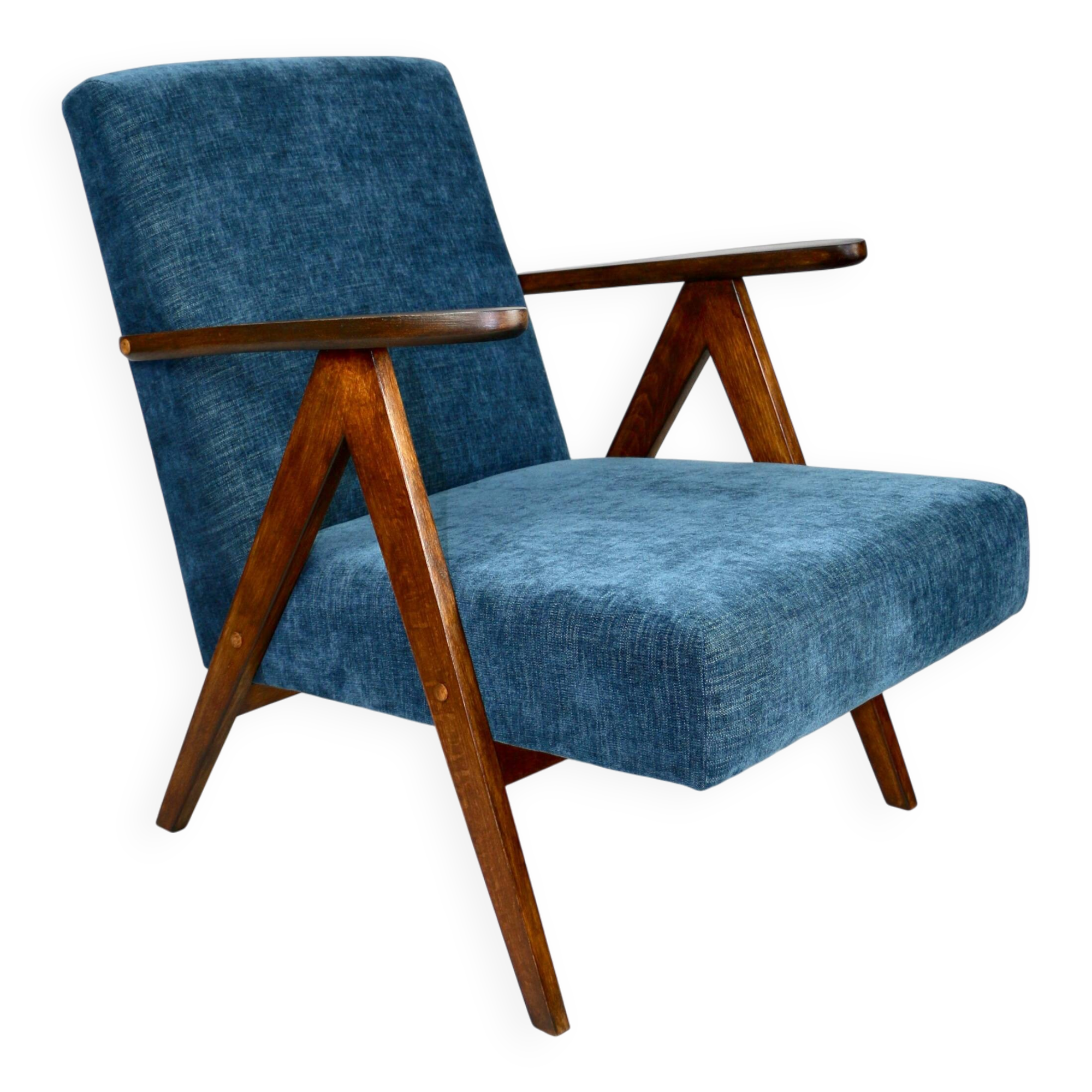 Vintage classic armchair like VAR grey - blue jeans