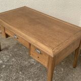 Solid desk in raw oak handles art deco shells