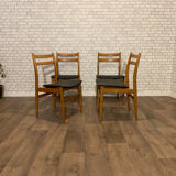 Series of 4 vintage Scandinavian style chairs