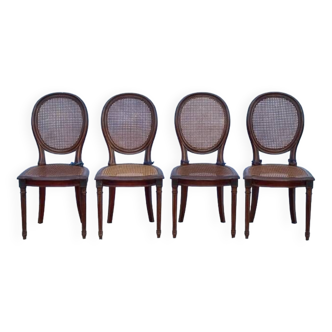 4 chaises cannées