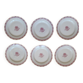 1 lot de 6 assiettes à dessert art-déco en porcelaine de Limoges
