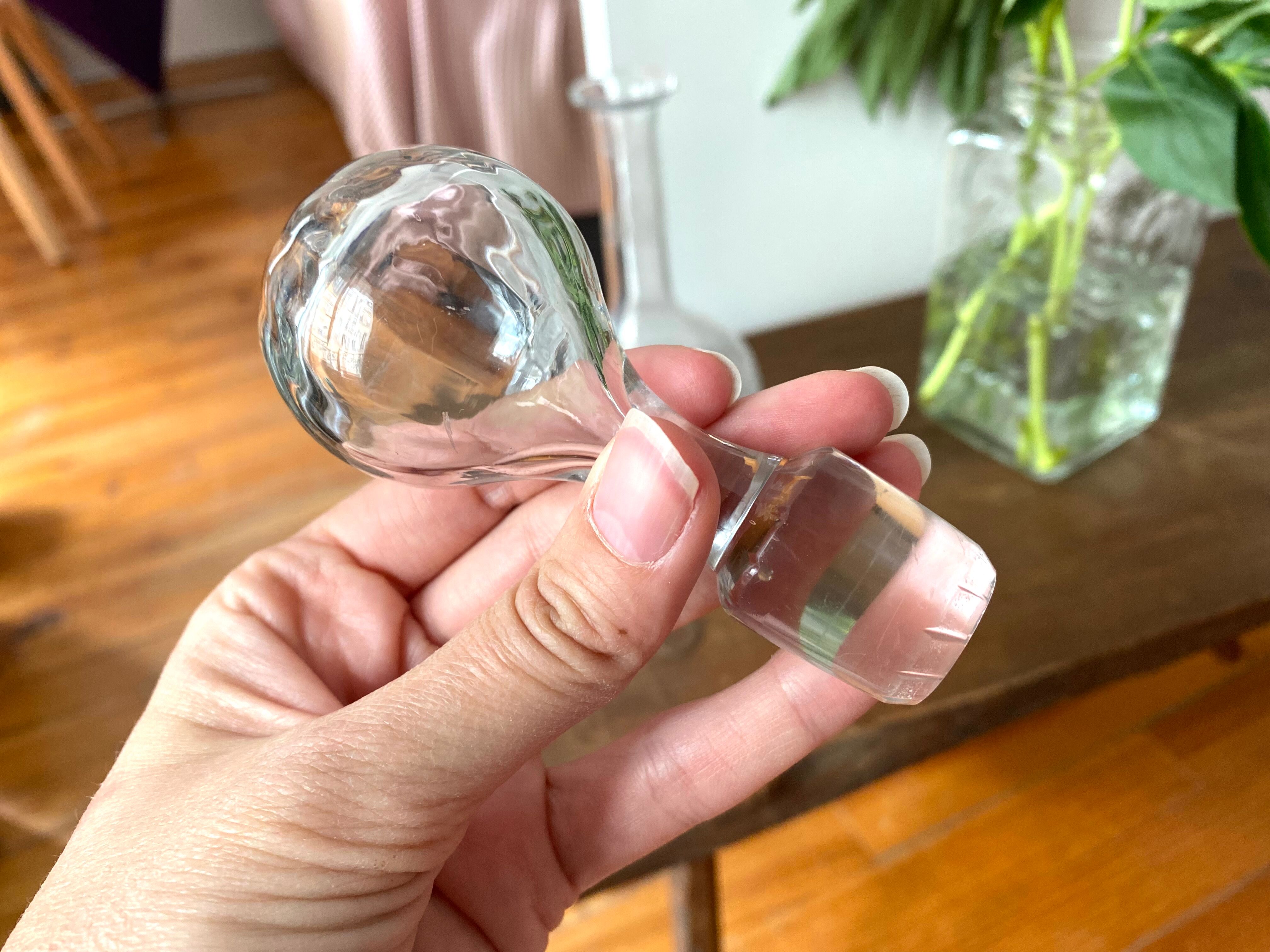Vintage 60s chiseled glass decanter