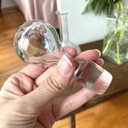 Vintage 60s chiseled glass decanter