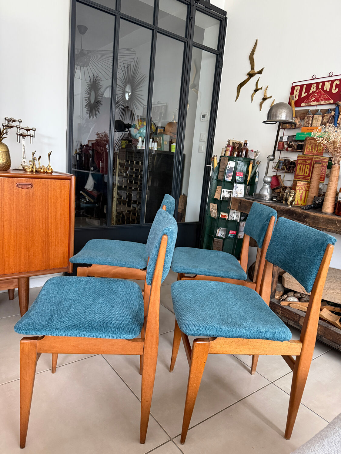 4 vintage Scandinavian style chairs