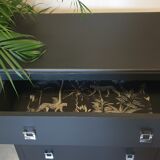 Mat black art deco dresser