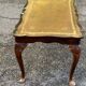 English Chippendale coffee table in solid wood and leather