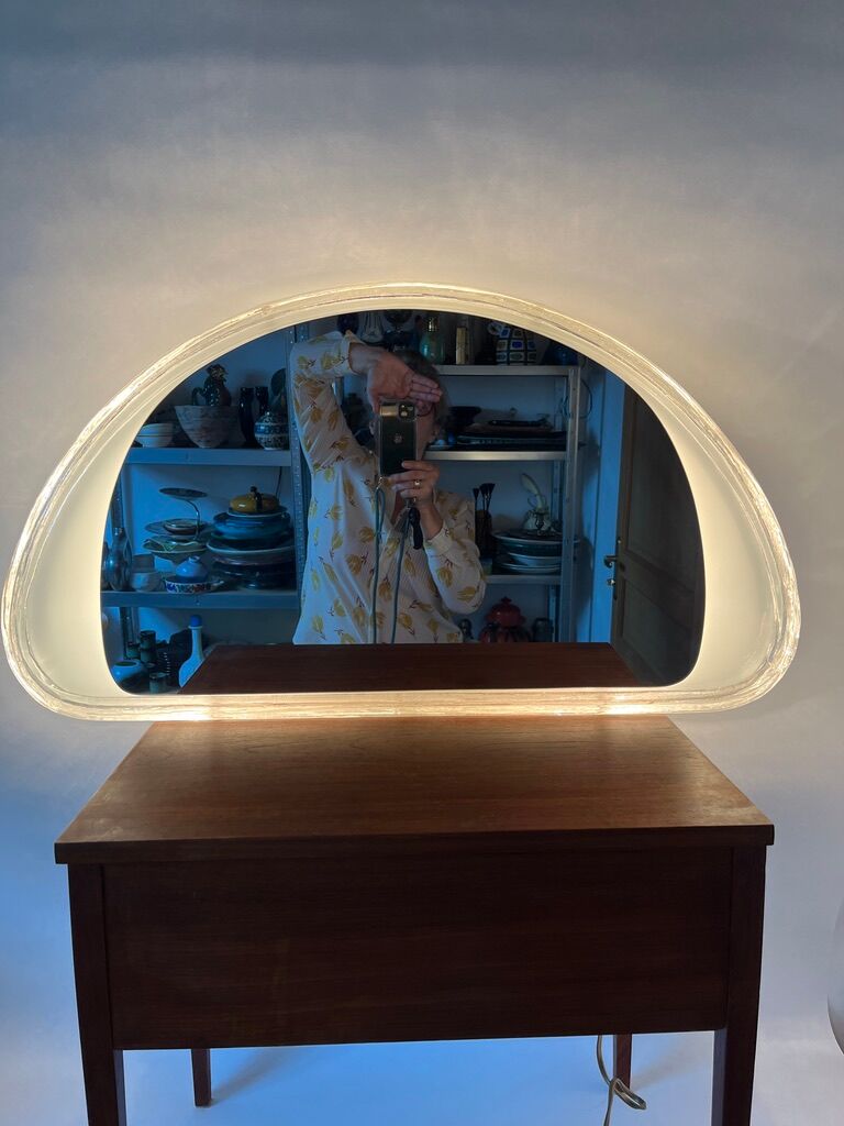 Mirror hillebrand backlit vintage 1970 germany