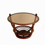 Curved rattan coffee table
