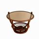 Curved rattan coffee table