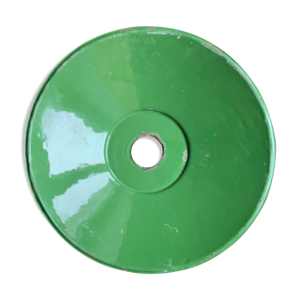 Green and white enamelled tin shade 24.5 cm