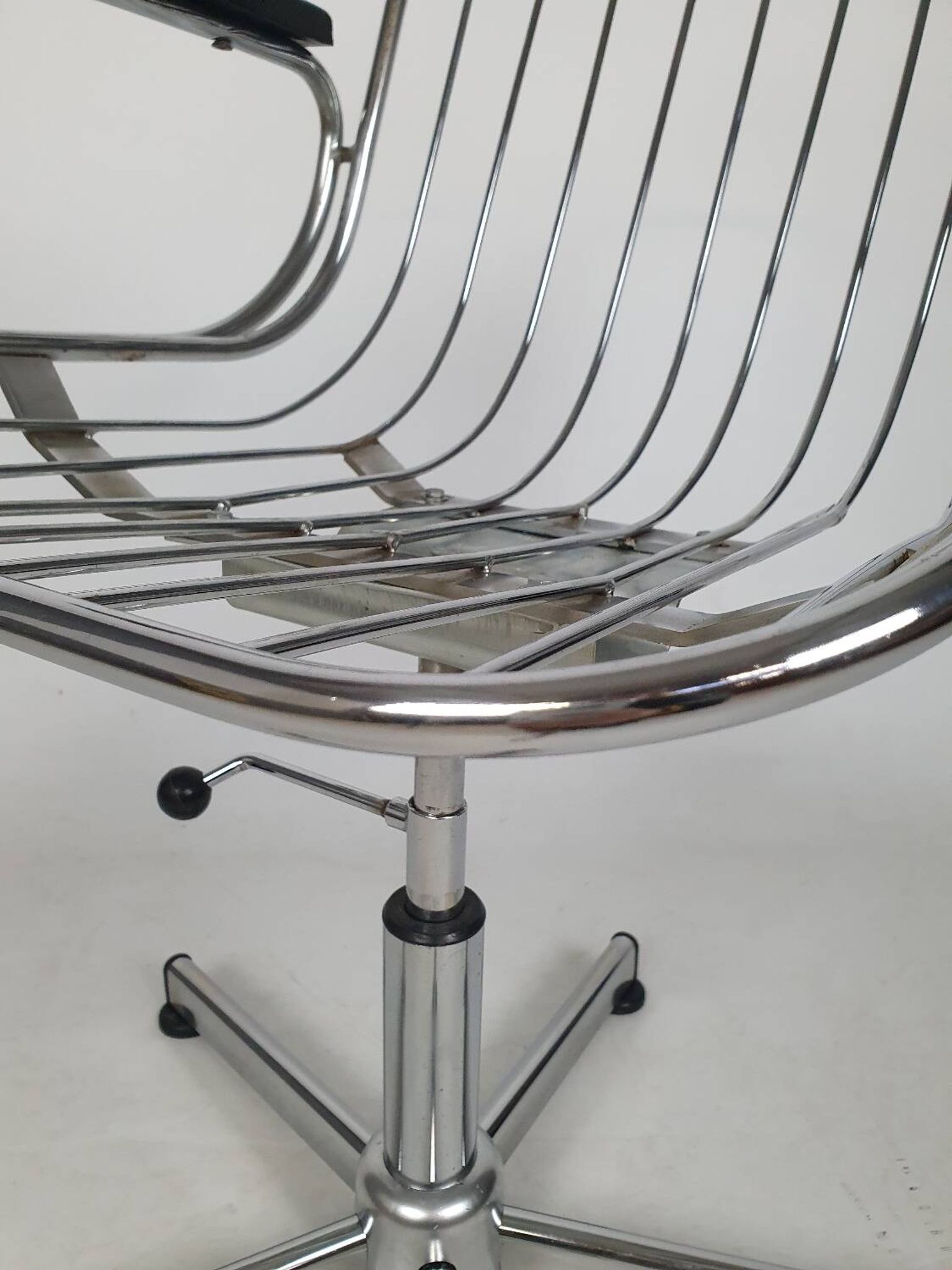 Vintage chrome swivel armchair