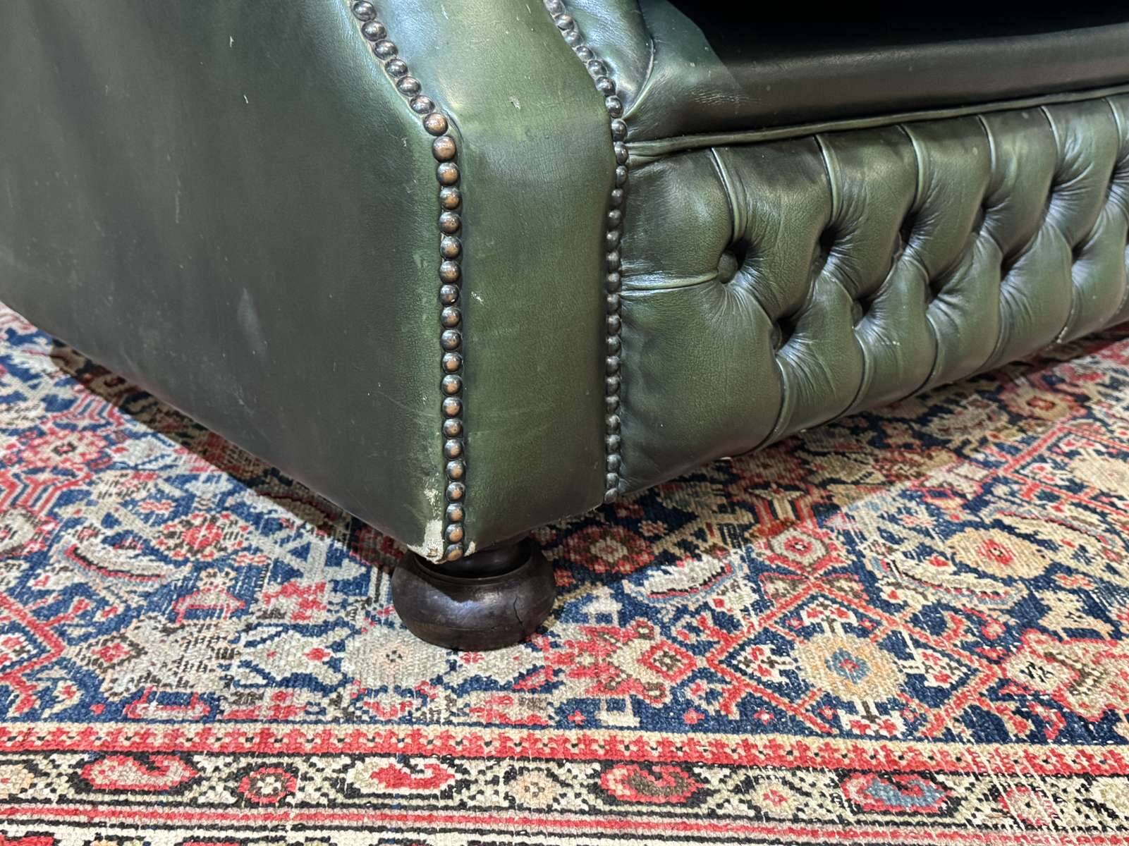 1970s leather Chesterfield three-seater sofa