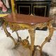 Console 4 legs Louis XV style Gilded wood period Napoleon III Griotte marble top