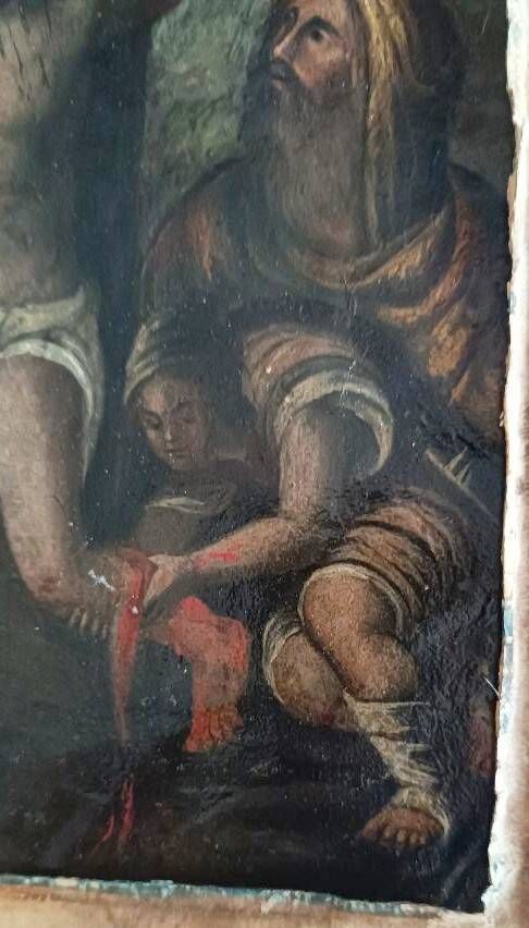 Antique painting on copper - 18th century - Martyrdom of Saint Bartholomew