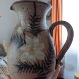 Jug vintage stoneware Vallauris pyrité