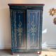 Biedermeier wardrobe hand-painted with Dutch folklore Hindelooper.