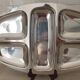 Plateau inox 18/10 poignées en bois multi compartiment Vintage