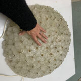 Large Murano Glass Flower Flush Mount Ceiling Light Attributed to Segu