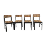 Set of four tweed chairs