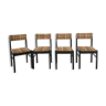 Lot de quatre chaises en tweed