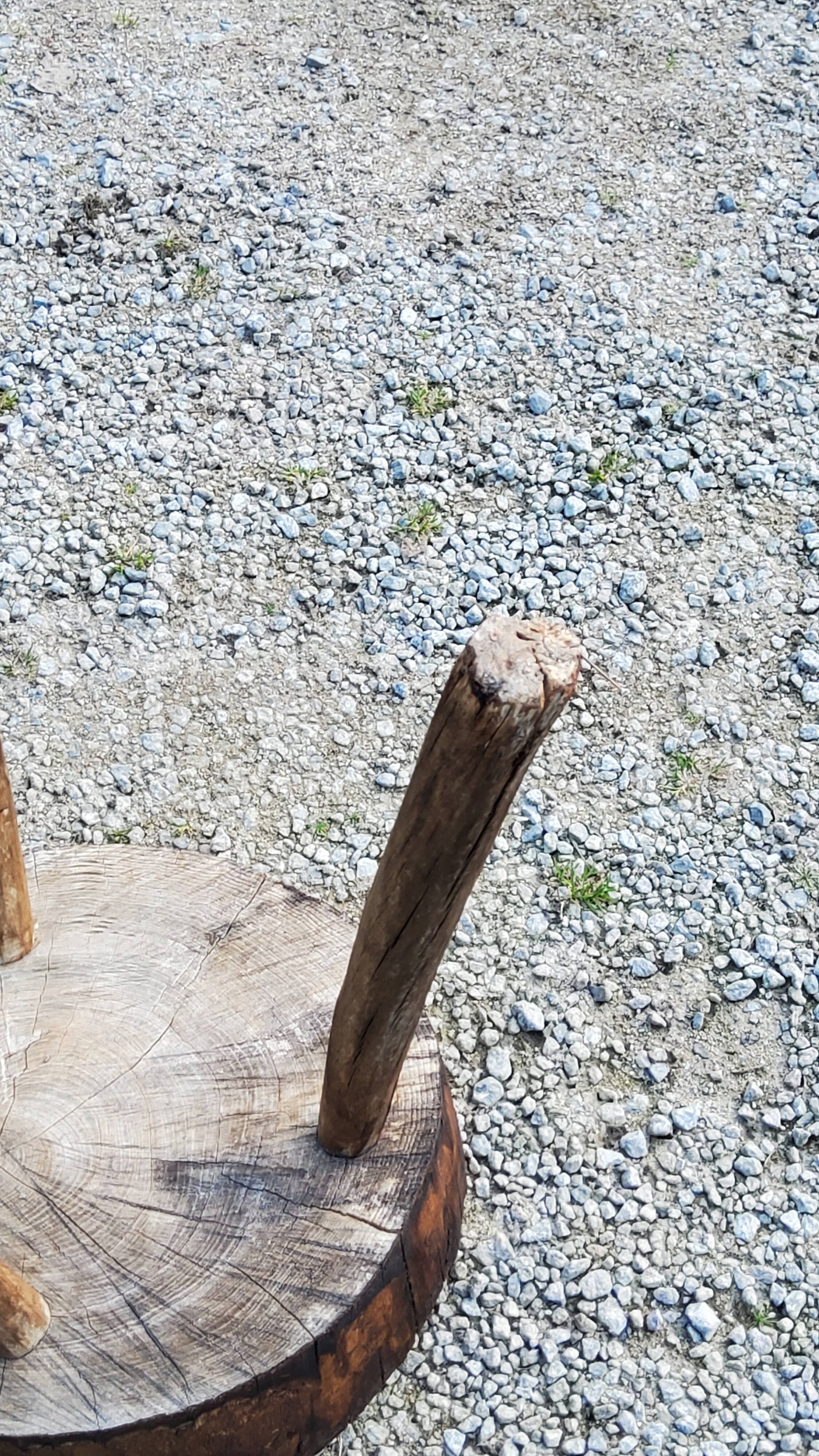 Brutalist tripod billot stool