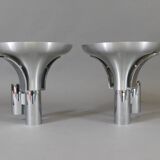 Pair of vintage chrome wall lights