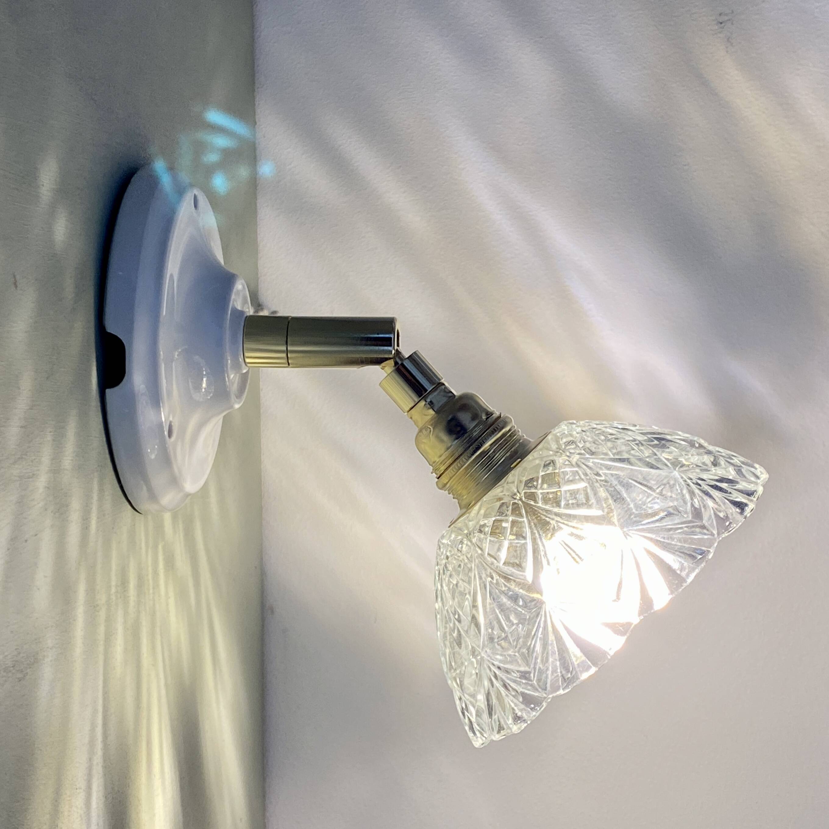 Vintage glass cut lampshade - tableware collection -