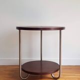 Side table Art Deco tripod wood and metal