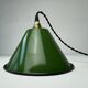 Set of 3 enamelled conical industrial pendants