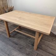 Solid oak table with extensions