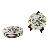 Set de 6 assiettes à dessert de Noël, 1980