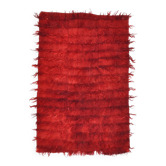 3x5 Wine Red Long Hairy Vintage Kilim Rug, 108x162Cm